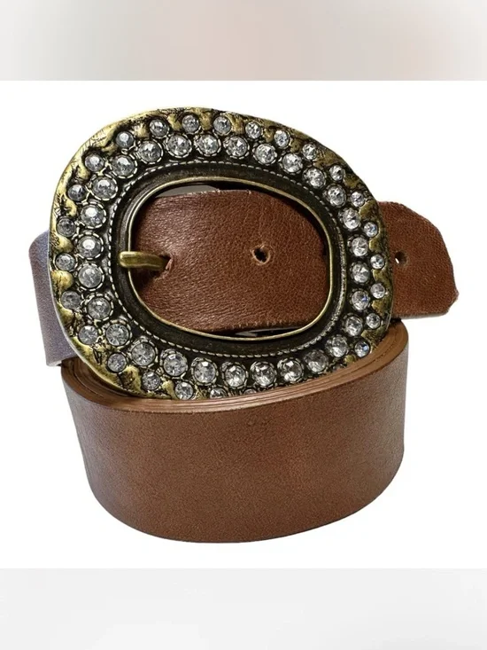 Vintage Chico’s Rhinestone Buckle Belt - Picture 1 of 5